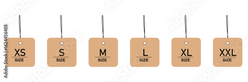 T-shirt size icon set. Clothing size label or tag. Isolated tag sign symbol. Vector illustration in eps 10.