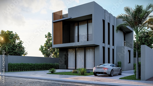 Chic Modern Villa Street View 2