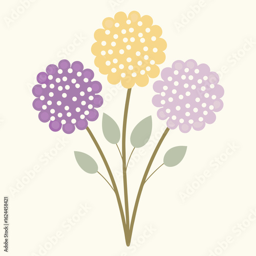 Cute floral vector illustration for a summer card design with a spring flower pattern