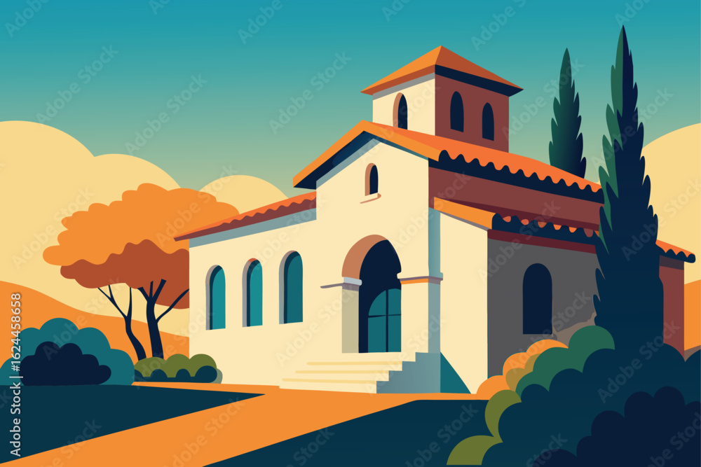 Naklejka premium hand sketched mediterranean style home .eps