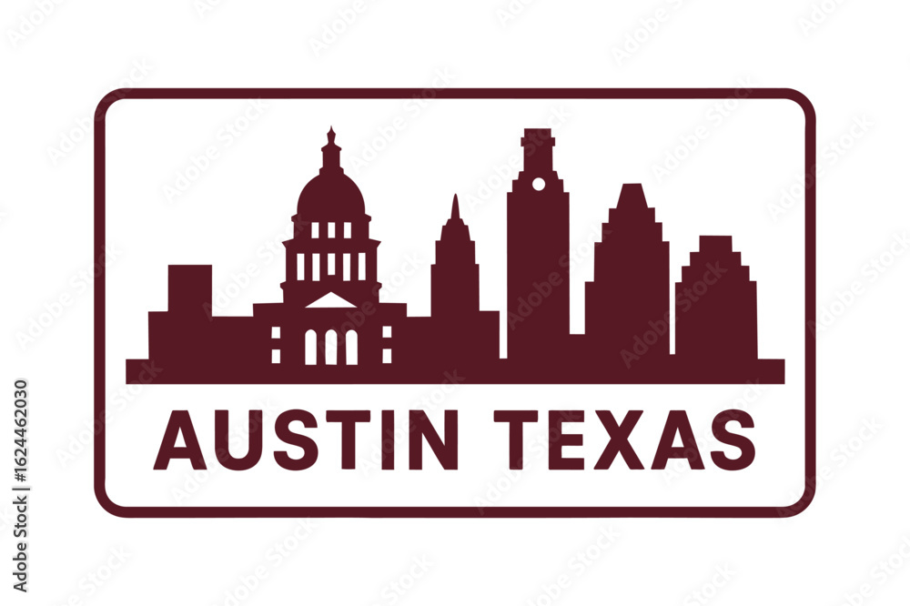 Obraz premium Austin Texas Skyline Illustration