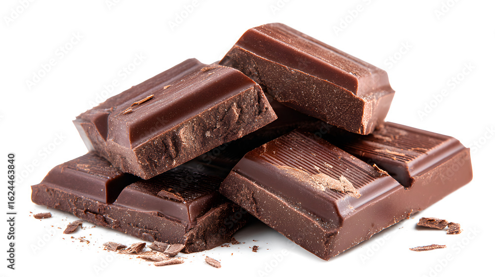 A pile of chocolate bars with one of them missing A pile of chocolate bars with one of them missing