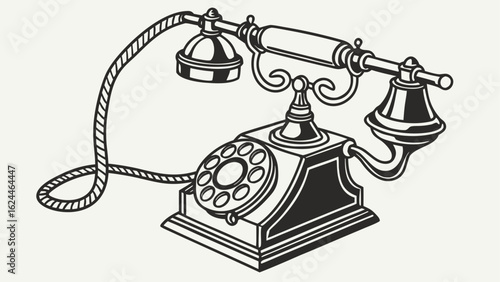 retro phone with a cord