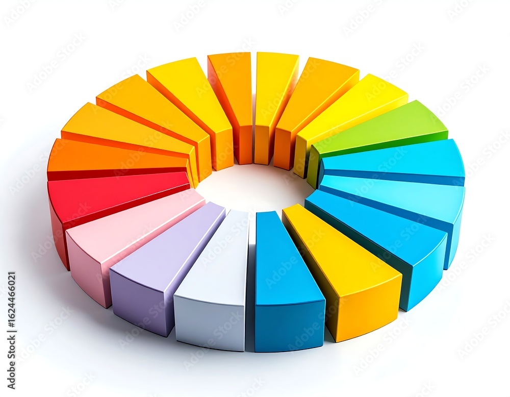 Obraz premium Colorful Pie Chart Segments for Data Visualization