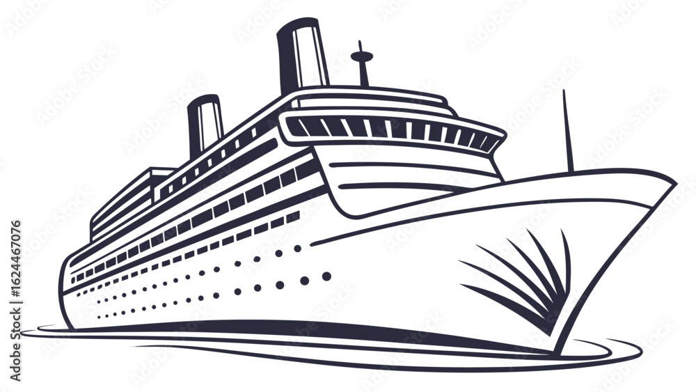 Obraz premium cruise ship vector illustration