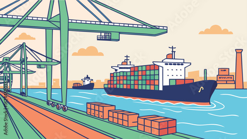 cargo ship in port