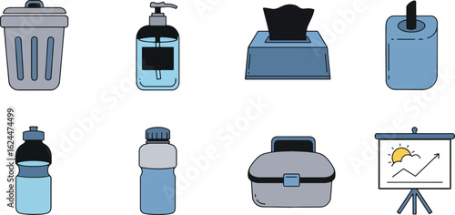 Collection of everyday items illustration