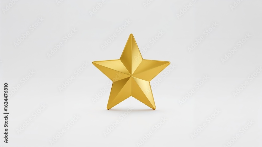 Obraz premium 3D modeled three yellow stars icon on a solid white background