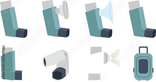 Collection of inhalers illustration