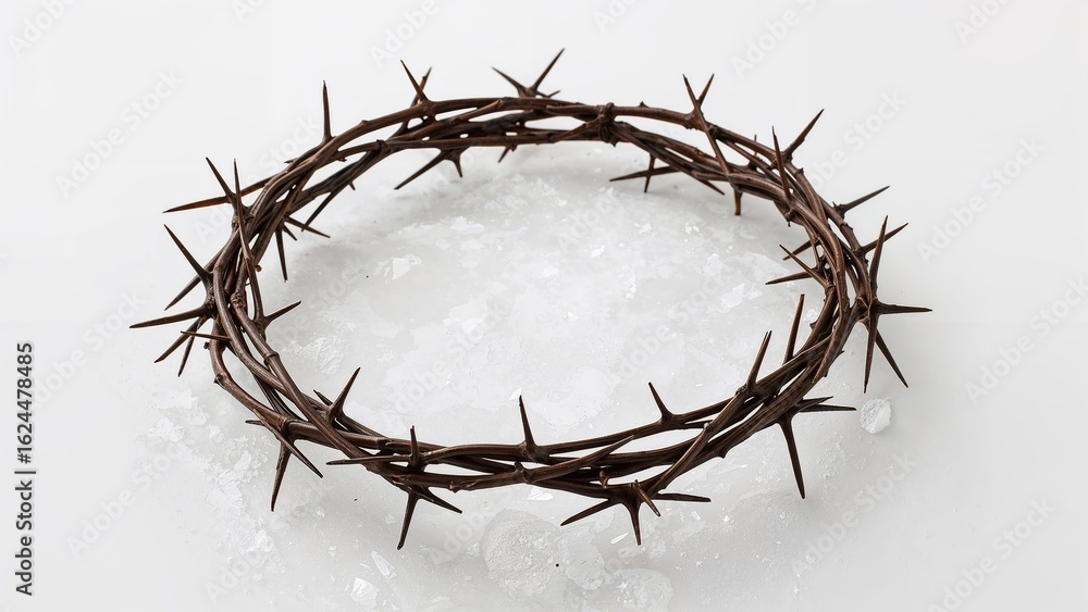 Fototapeta premium Thorny crown displayed on a plain white surface