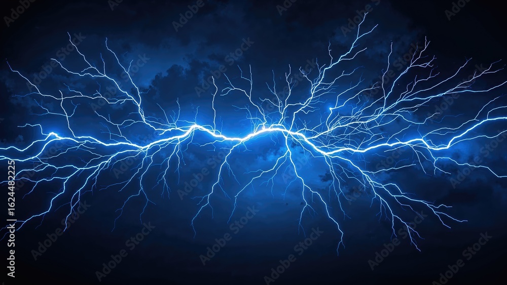 Electric Blue Lightning Set Against a Dark Background Electric Blue Lightning Set Against a Dark Background