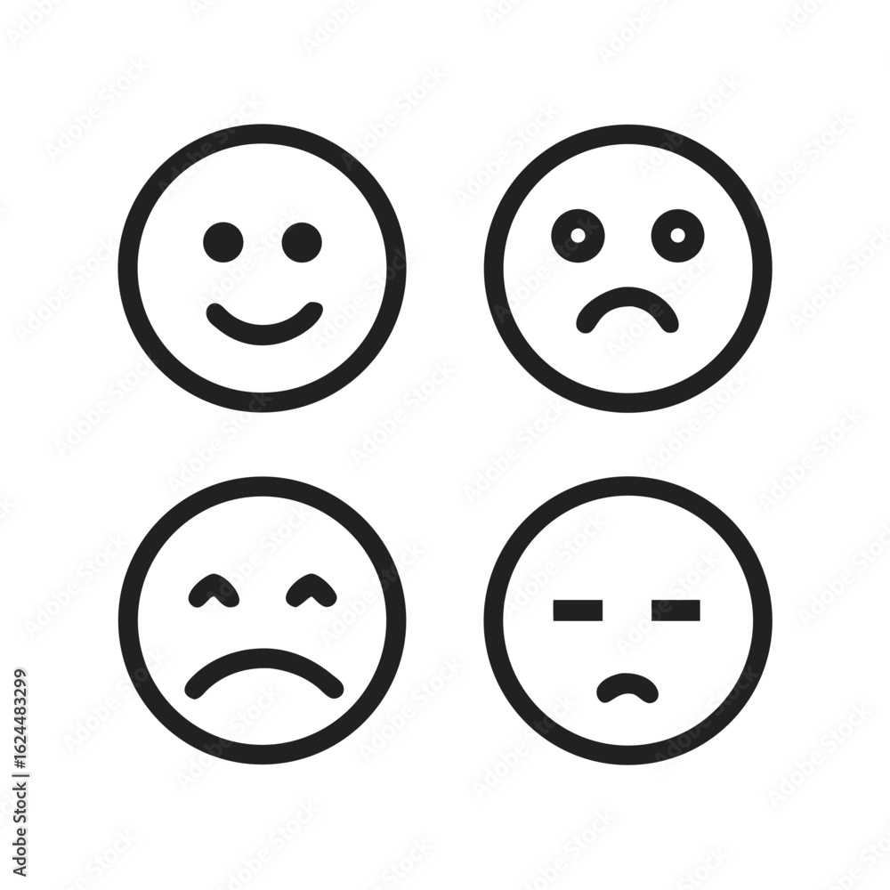 Fototapeta premium Emoji Faces Pack – Vector Reactions and Feelings