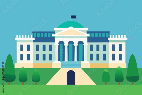 neoclassical palace with symmetrical garden layout (1).eps