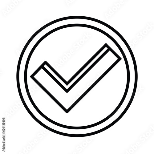 Checkmark Outlined Icon Vector Illustration