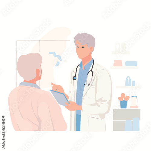 Flat Vector Illustration of a General Practitioner Doctor