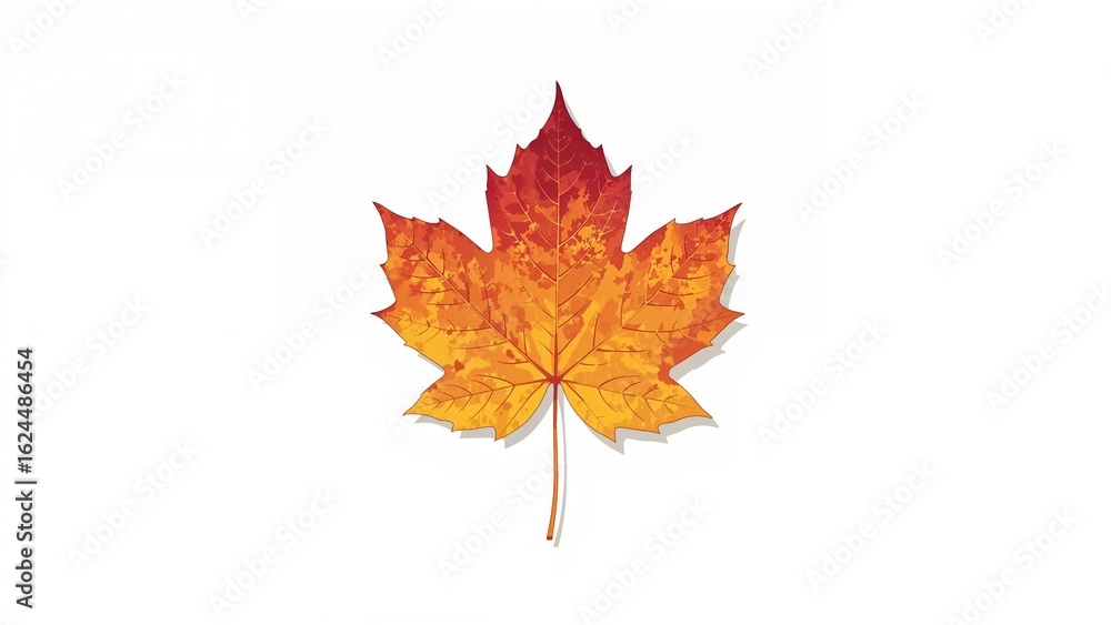 Fototapeta premium Top-down view of vibrant fall foliage displayed on a white background with anime aesthetics