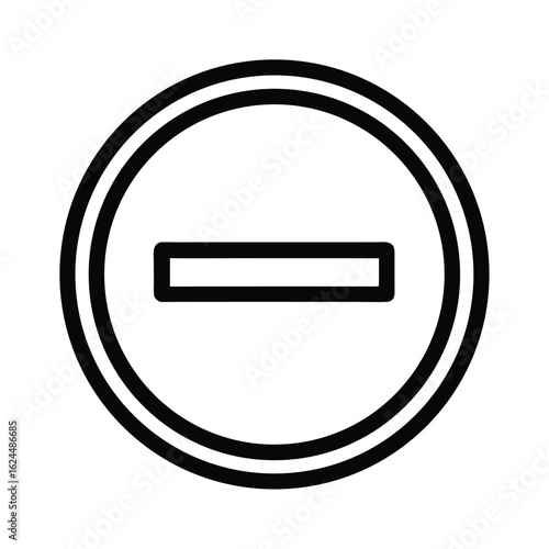 Minus Sign Outlined Icon Vector Illustration