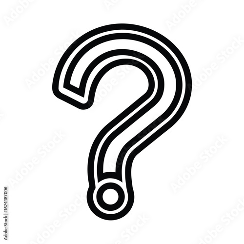 Question Mark Outline Vector Illustration