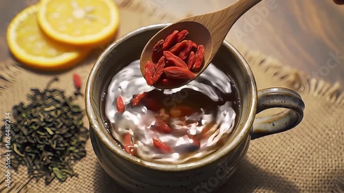 Goji Berry Tea Preparation: Adding Antioxidant-Rich Berries to a Steaming Cup