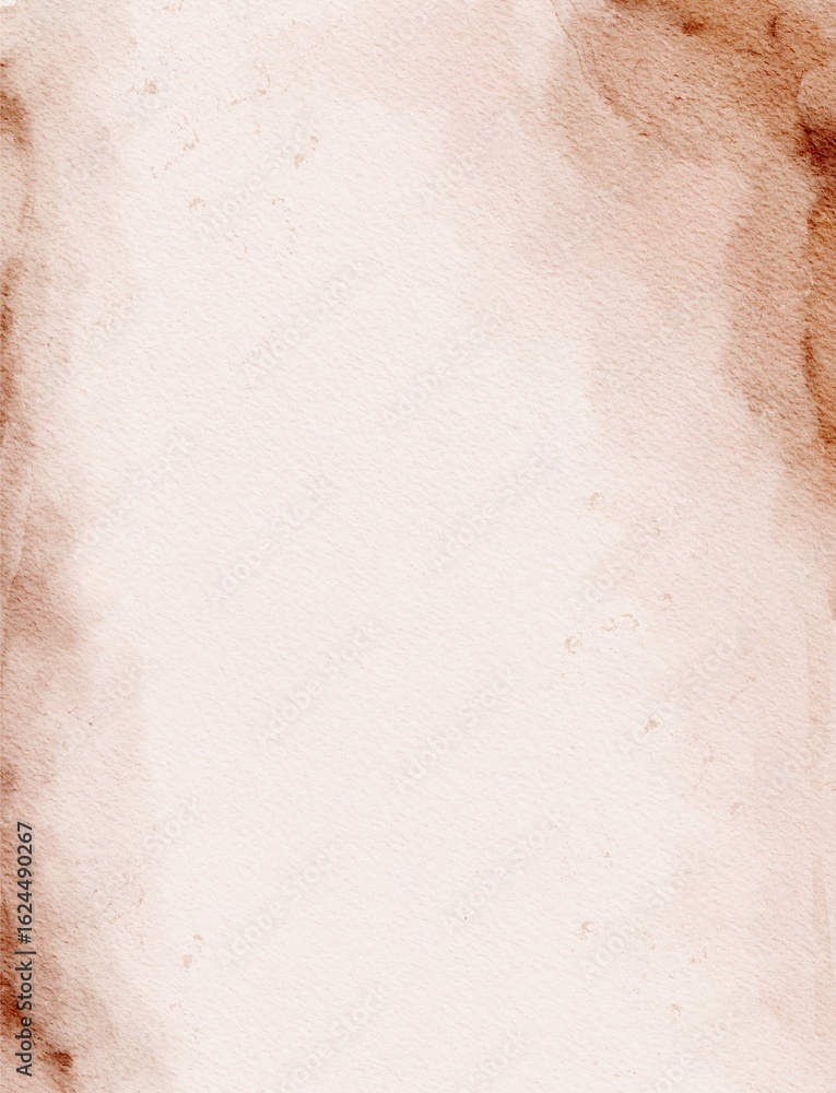 Fototapeta premium Abstract Hand Painted Gradient Vertical Background in Terracotta Textured Paper with Ink Splatter