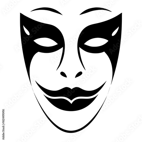 Stylish mask design with artistic features and elegant lines, representing hidden role mask concept in theatrical performances and events.