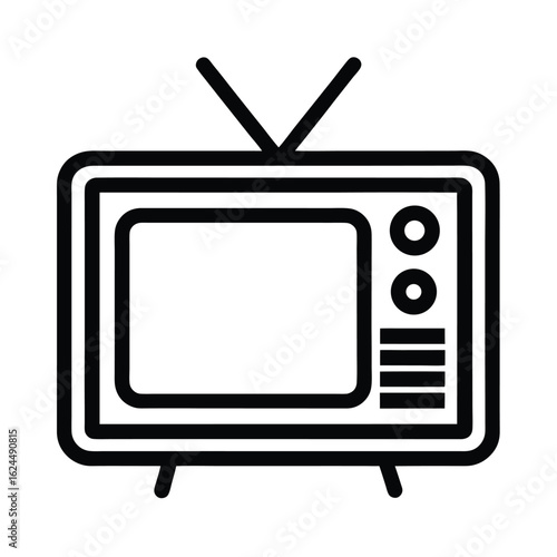 TV Screen Outline Vector Illustration