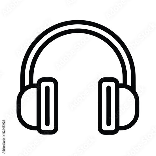 Headphones Outline Vector Illustration