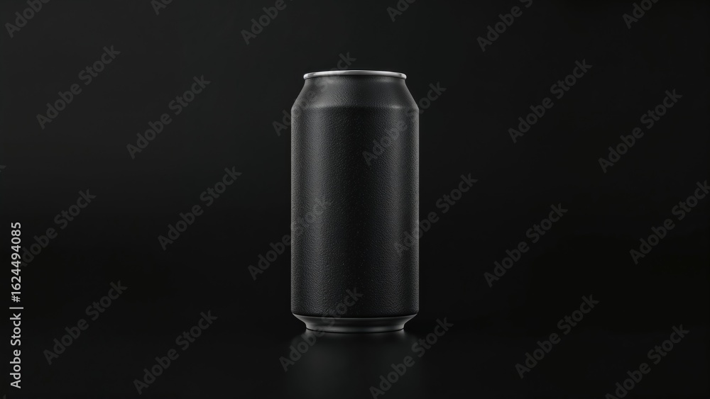 Mockup of a 500ml aluminum soda can on a black surface Mockup of a 500ml aluminum soda can on a black surface