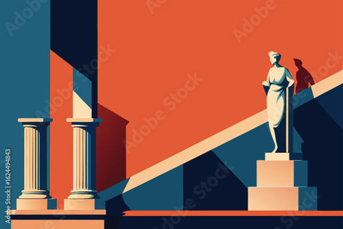 ornamental friezes and sculptures on neoclassical .eps