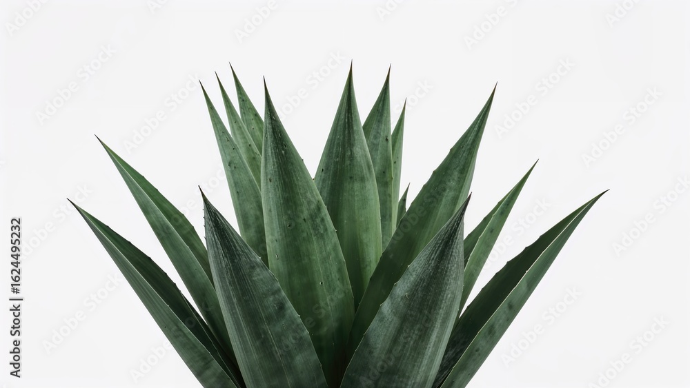 Fototapeta premium Single Agave Plant on a White Backdrop