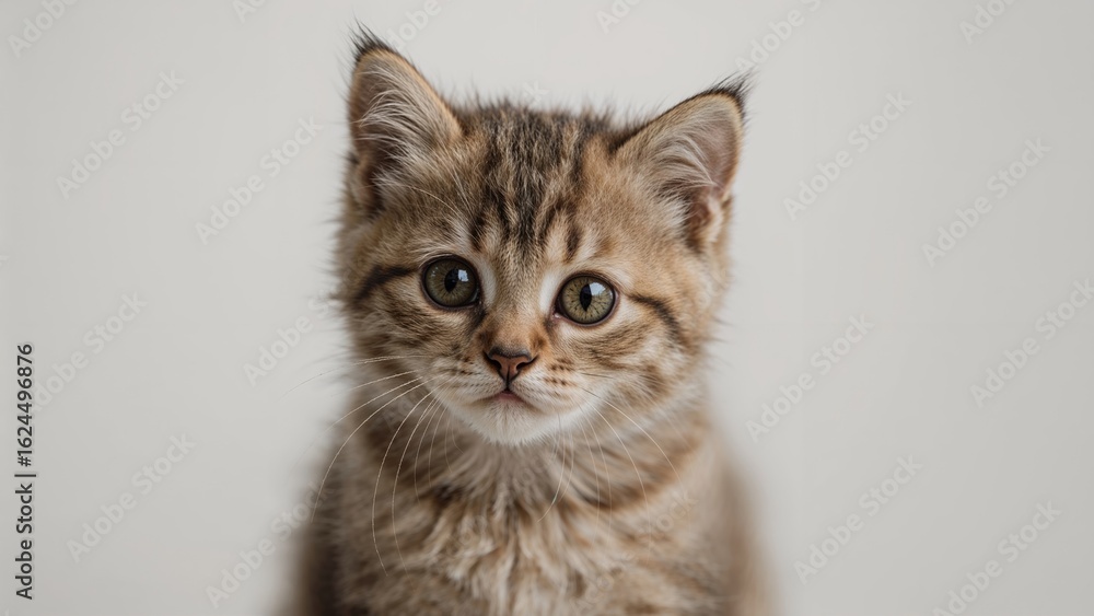 Obraz premium Black and White Photo of an Abyssinian Kitten