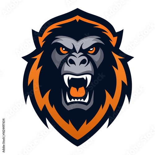 Wallpaper Mural Panda Warrior Mascot with Glowing Yellow Eyes and Samurai Headband in Sharp Badge Torontodigital.ca