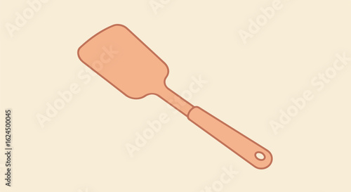 Spatula on plain background, used to cook or bake. Copy space backdrop