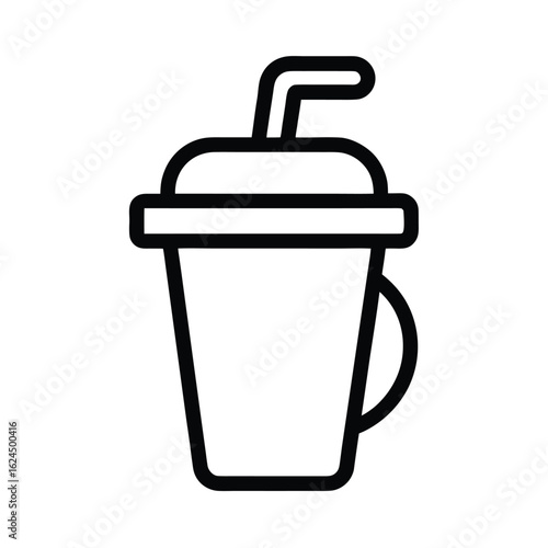 Sippy Cup Outlined Icon Vector Illustration