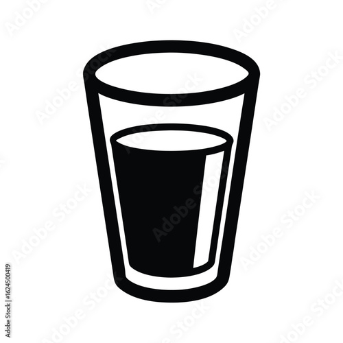Shot Glass Outlined Icon Vector Illustration