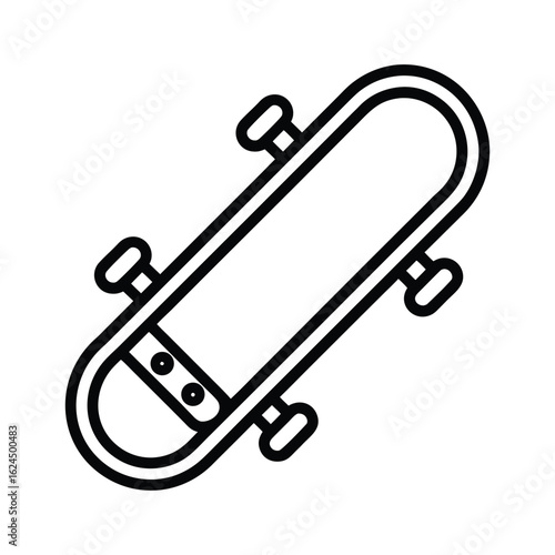 Skateboard Outlined Icon Vector Illustration