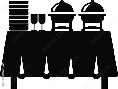 Banquet service catering buffet icon. Catering buffet sign. Buffet self service restaurant symbol. flat style.