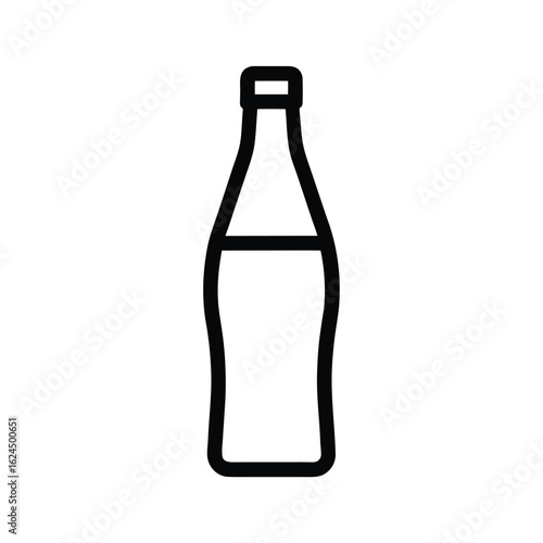 Soda Bottle Outline Vector Illustration