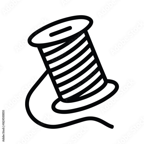 Spool Of Thread Outline Vector Illustration