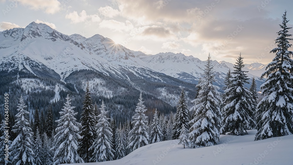 custom made wallpaper toronto digitalIcy Mountain View During the Cold Season