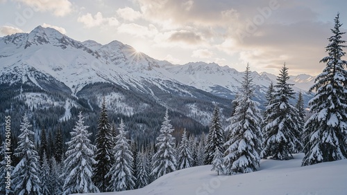 Wallpaper Mural Icy Mountain View During the Cold Season Torontodigital.ca