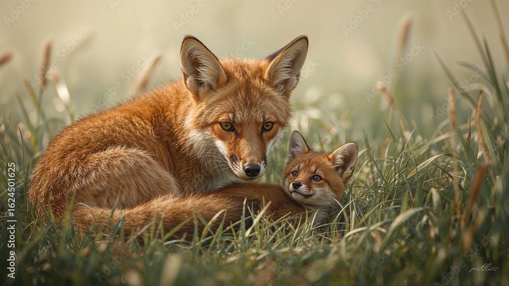 Obraz premium A Vixen Fulfilling Maternal Roles