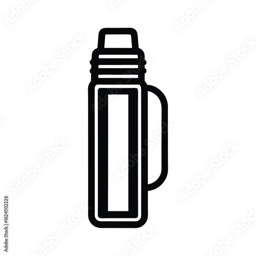 Thermos Bottle Outline Vector Illustration