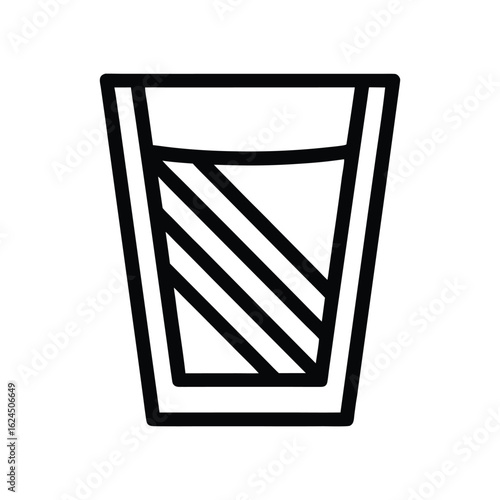 Whiskey Tumbler Outline Vector Illustration