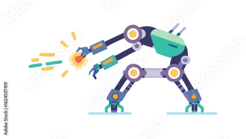 Robotic arm technology industrial automation machine learning ai future tech innovation robot design concept