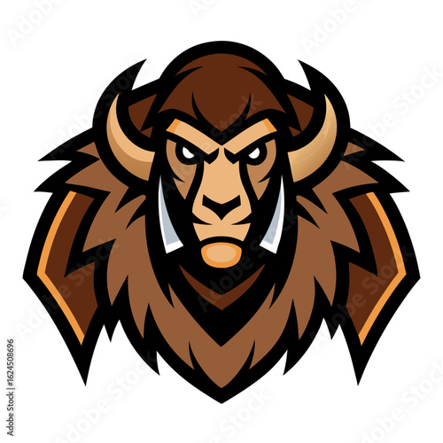 Cartoon Mammoth with Tribal Lines and Exaggerated Features for Esports Logos