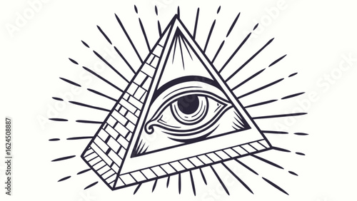 Eye of providence pyramid vector illustration all seeing eye freemasonry illuminati symbol drawing design art