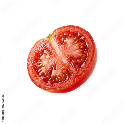 Wallpaper Mural Halved Tomato Radiating Freshness on a Clear Field Offering Culinary Inspiration and Dietary Health Torontodigital.ca