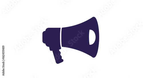 Graphic isolated megaphone on white, used for broadcasting message, announcement