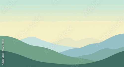 Cartoon landscape for relaxation, wallpaper, design, or nature backgrounds usage